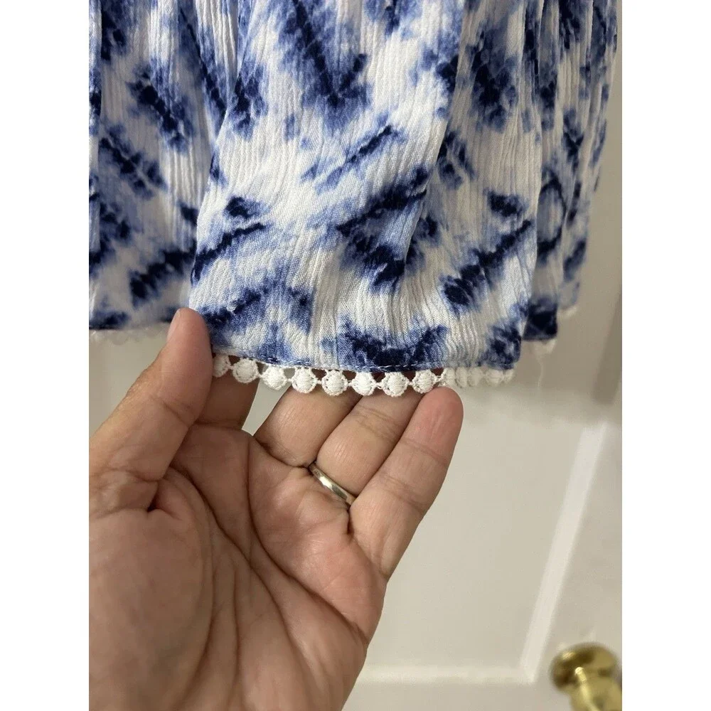 Tommy Bahama Swing Summer Sun Dress Blue And White Girls Size 7 Beach Vacation